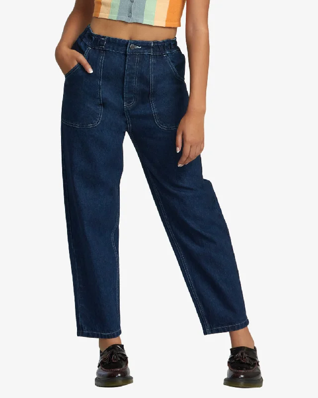 Scrunchie Jeans - Dark Indigo