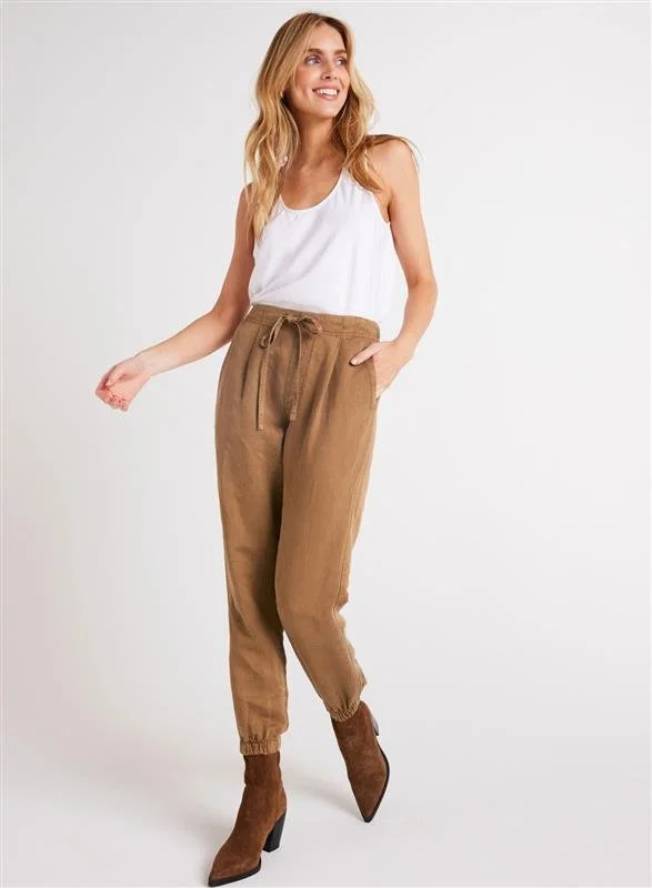 Luna Pleat Front Jogger - Topaz Brown