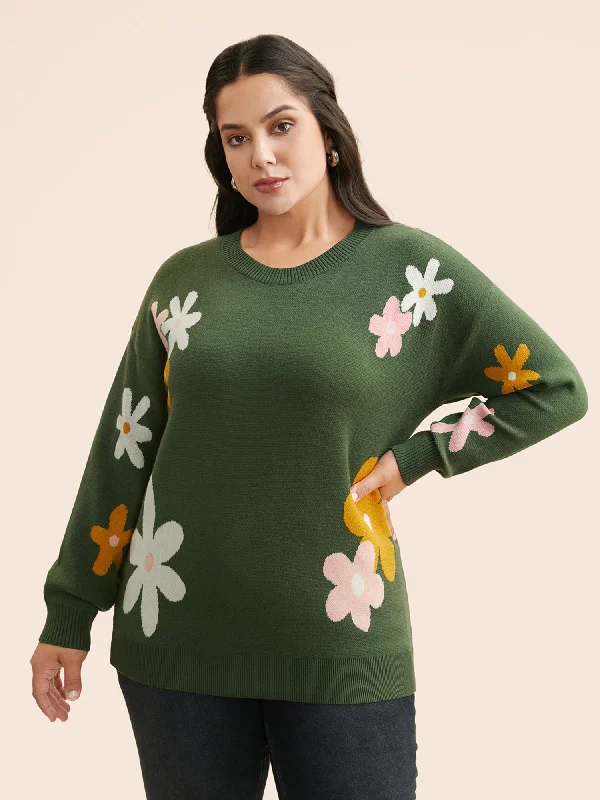 Supersoft Essentials Floral Crew Neck Pullover