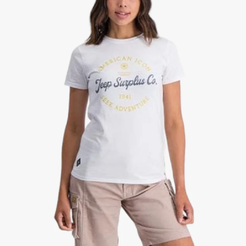 Jeep Womens Graphic Short Sleeve Tee Optic White