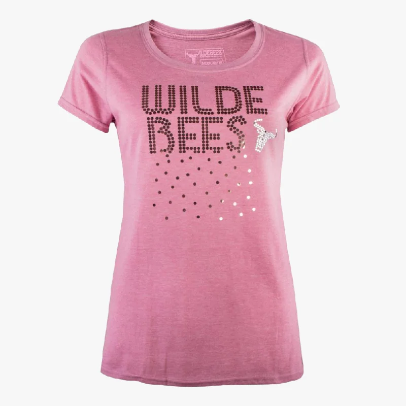 Wildebees Womens Sprangles Drip Short Sleeve Tee Primrose Mel